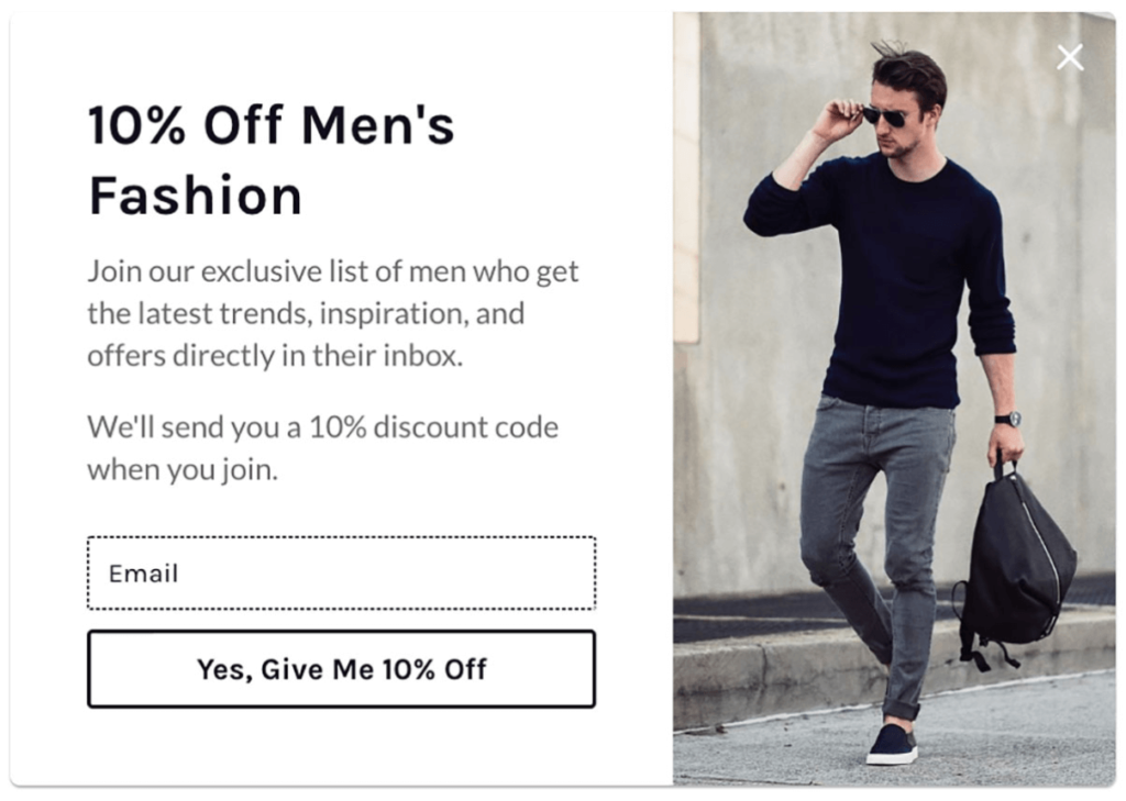 Mode til mænd, pop-up